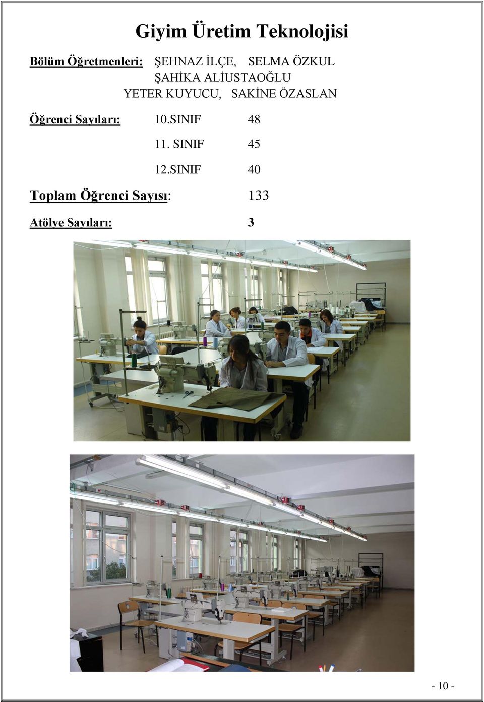 SAKİNE ÖZASLAN Öğrenci Sayıları: 10.SINIF 48 11.