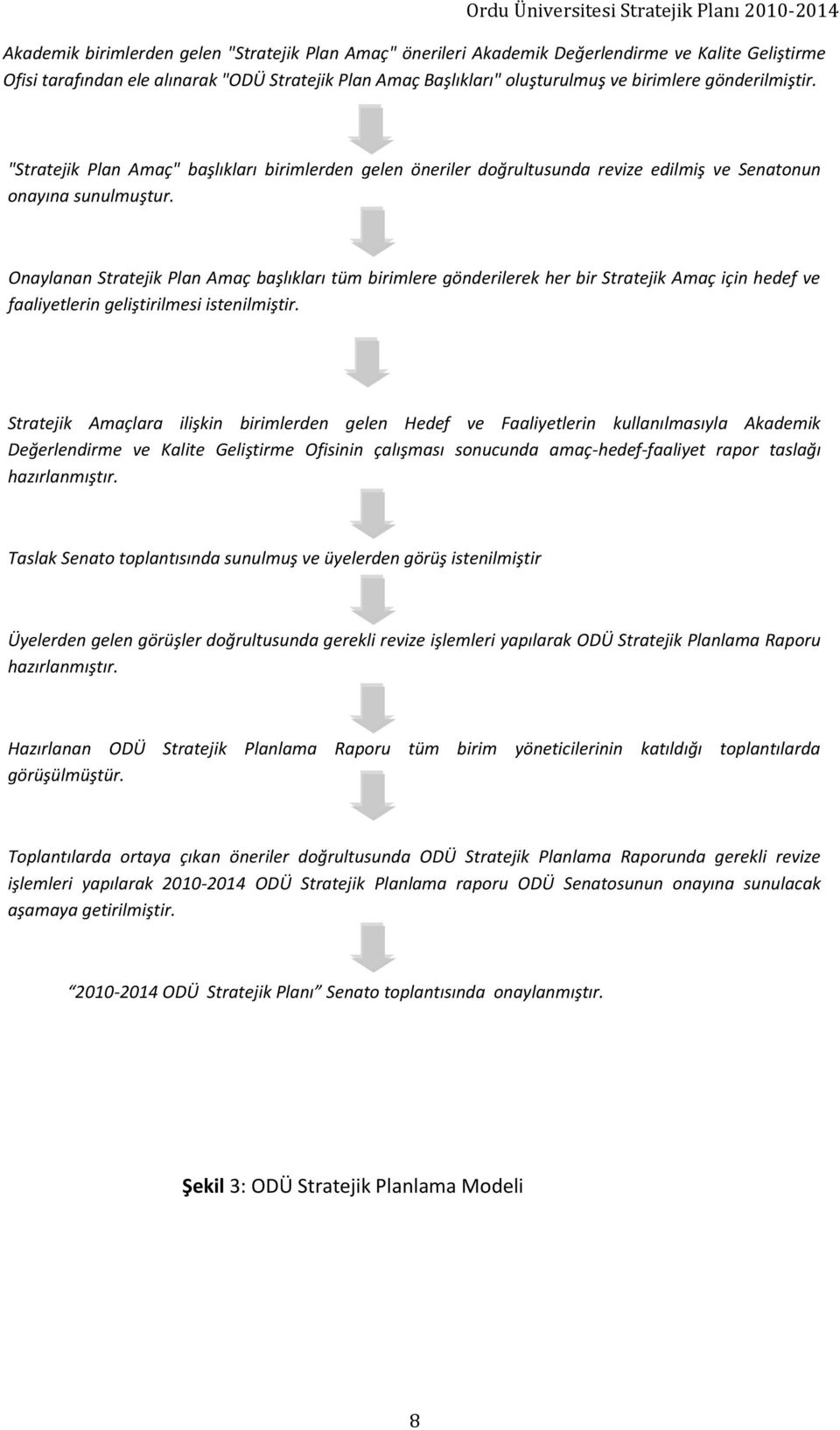 Onaylanan Stratejik Plan Amaç başlıkları tüm birimlere gönderilerek her bir Stratejik Amaç için hedef ve faaliyetlerin geliştirilmesi istenilmiştir.