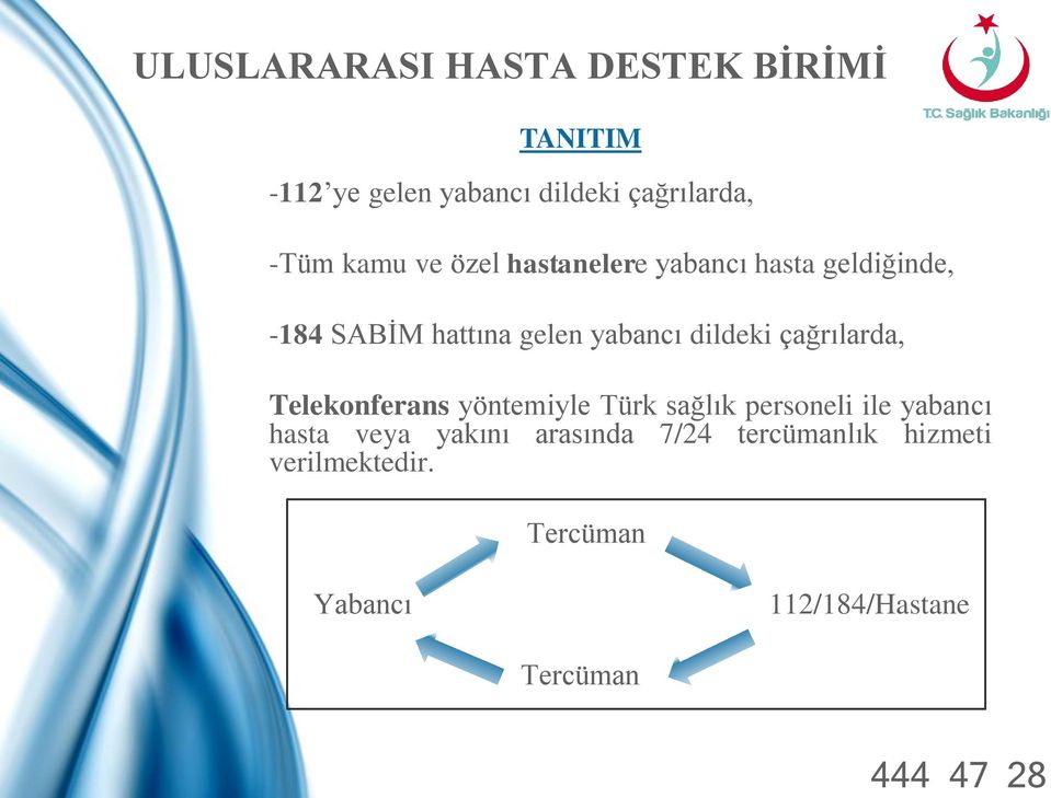 Telekonferans yöntemiyle Türk sağlık personeli ile yabancı hasta veya yakını