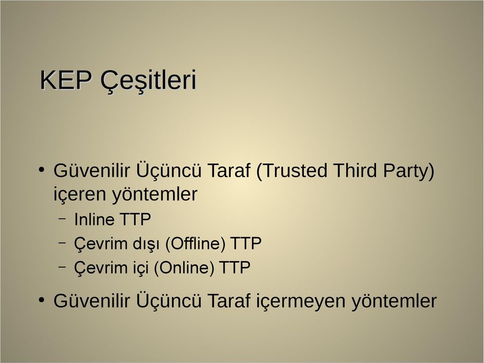 Inline TTP Çevrim dışı (Offline) TTP Çevrim