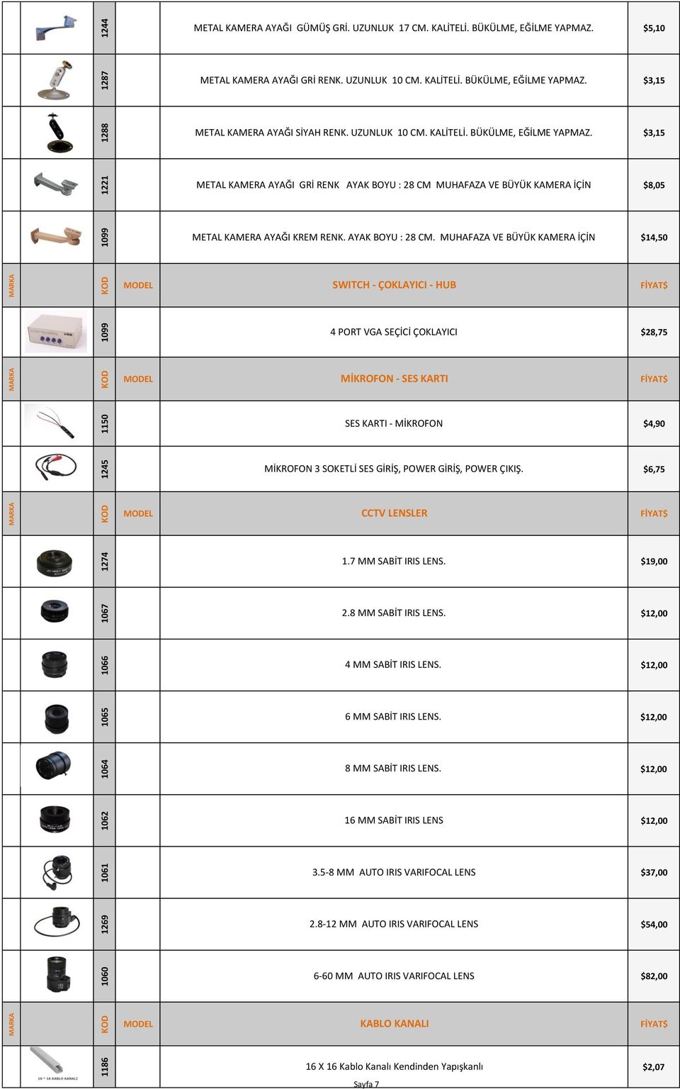 $3,15 METAL KAMERA AYAĞI SİYAH RENK. UZUNLUK 10 CM. KALİTELİ. BÜKÜLME, EĞİLME YAPMAZ.