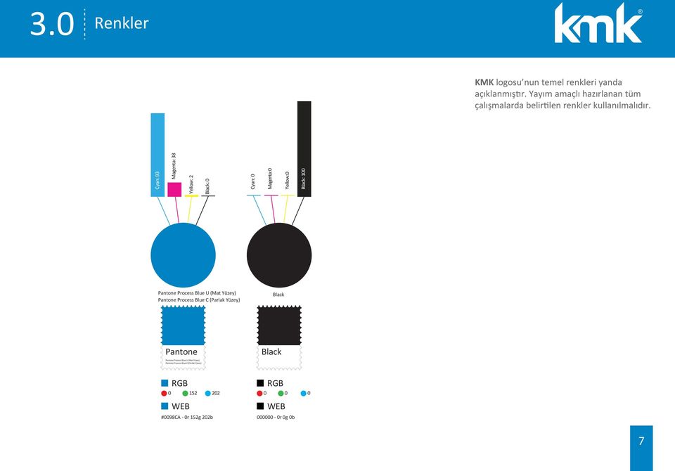 Cyan: 93 Magenta: 38 Yellow: 2 Black: 0 Cyan: 0 Magenta: 0 Yellow:0 Black: 100 Pantone Process Blue U (Mat Yüzey)