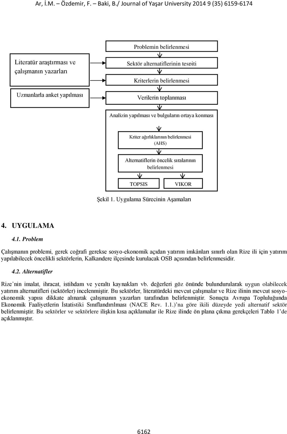 Uygulama Sürecinin Aşamaları 4. UYGULAMA 4.1.