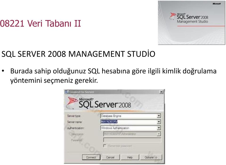 SQL hesabına göre ilgili kimlik