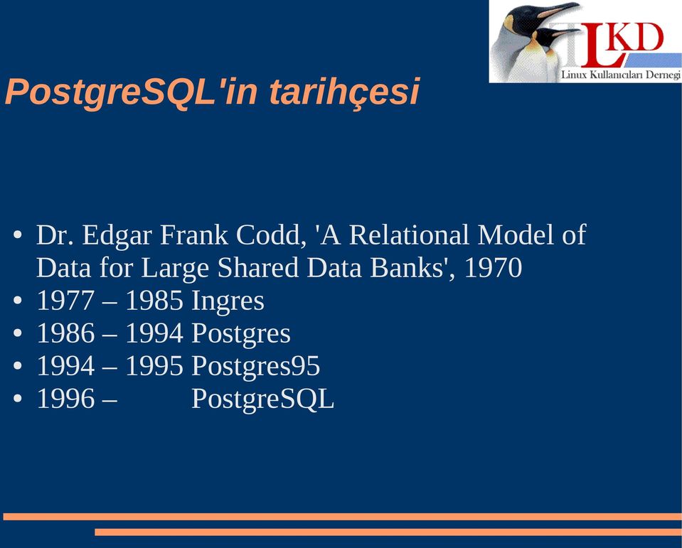 for Large Shared Data Banks', 1970 1977 1985