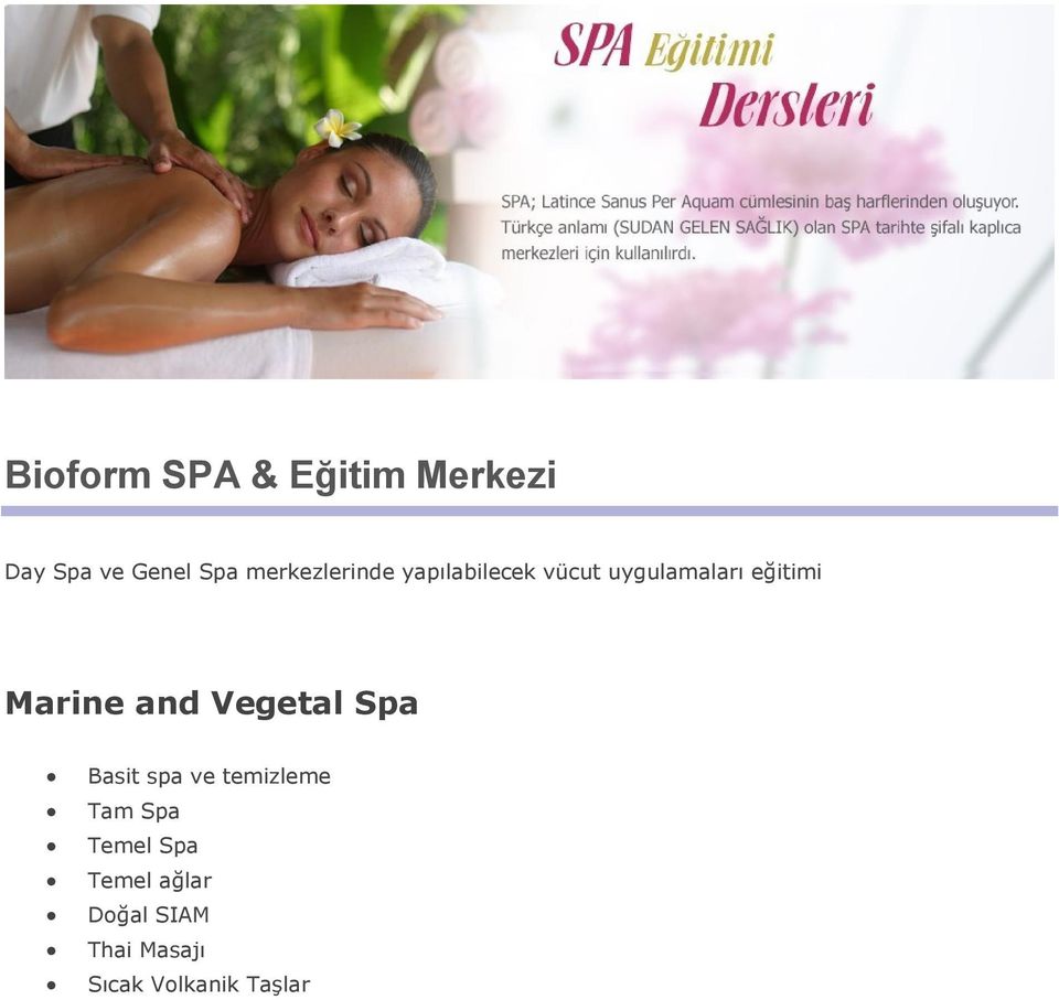 Marine and Vegetal Spa Basit spa ve temizleme Tam Spa