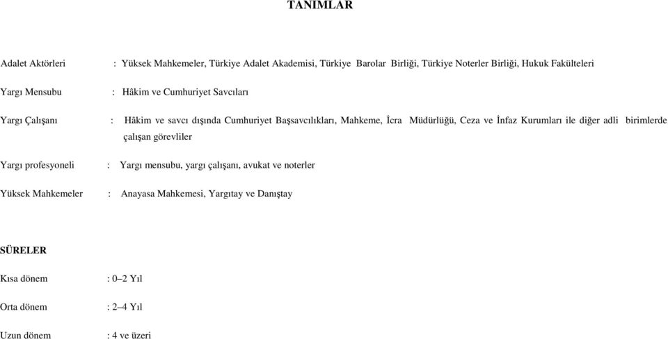 Đcra Müdürlüğü, Ceza ve Đnfaz Kurumları ile diğer adli birimlerde çalışan görevliler Yargı profesyoneli : Yargı mensubu, yargı çalışanı,