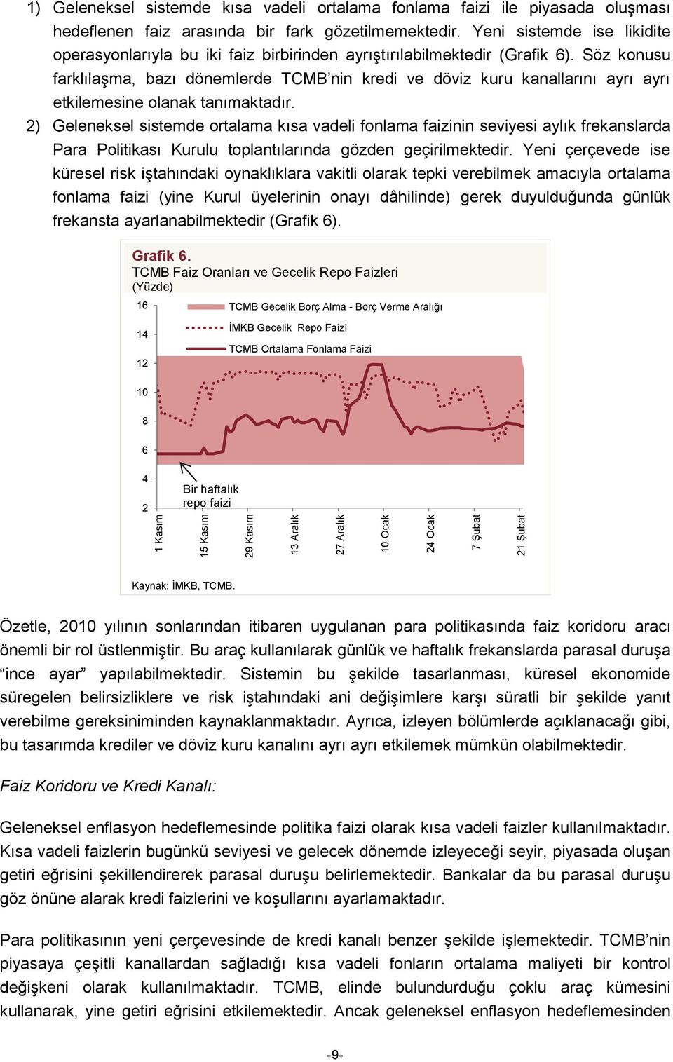 Söz konusu farklılaşma, bazı dönemlerde TCMB nin kredi ve döviz kuru kanallarını ayrı ayrı etkilemesine olanak tanımaktadır.