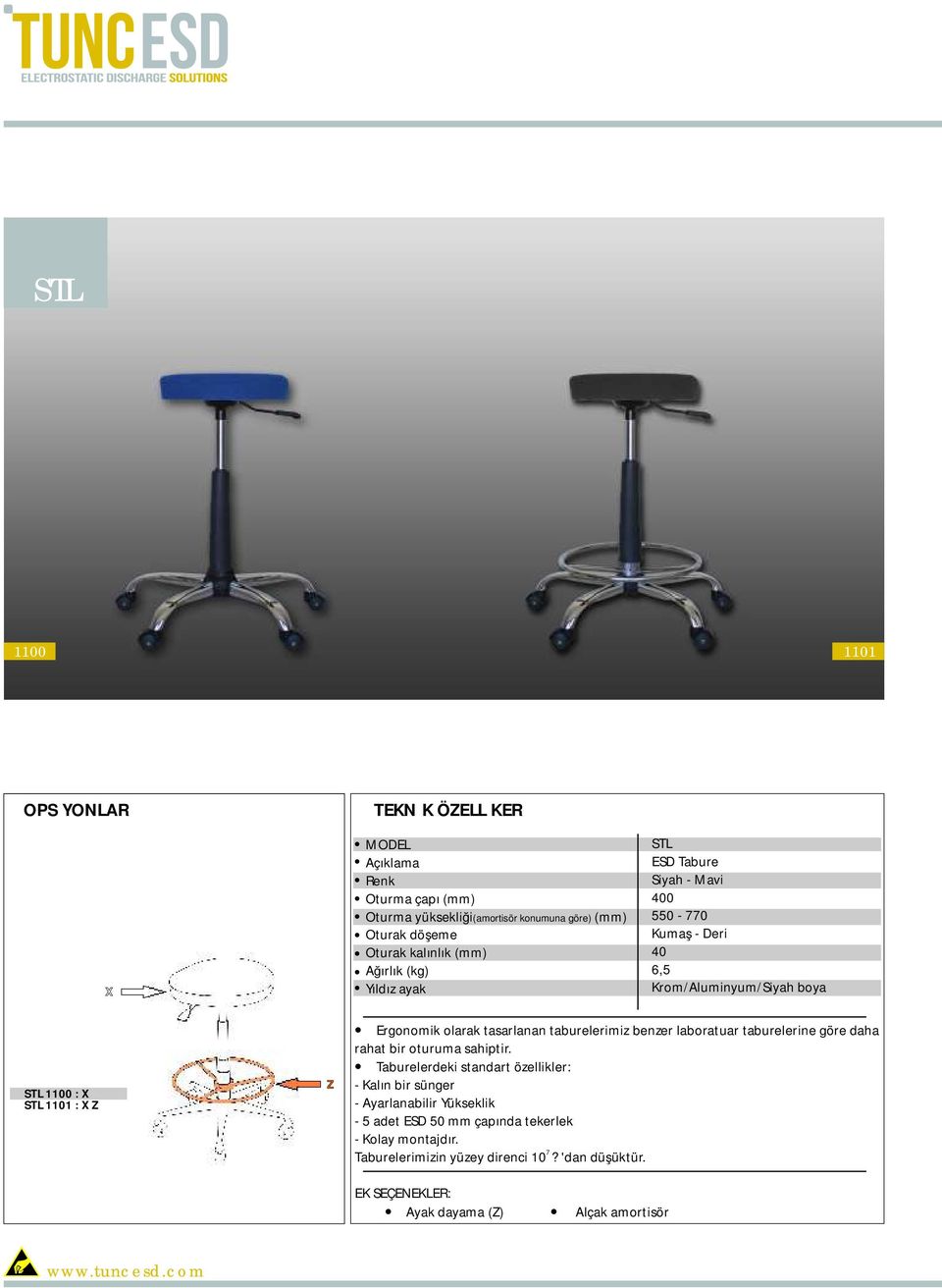 tasarlanan taburelerimiz benzer laboratuar taburelerine göre daha rahat bir oturuma sahiptir.