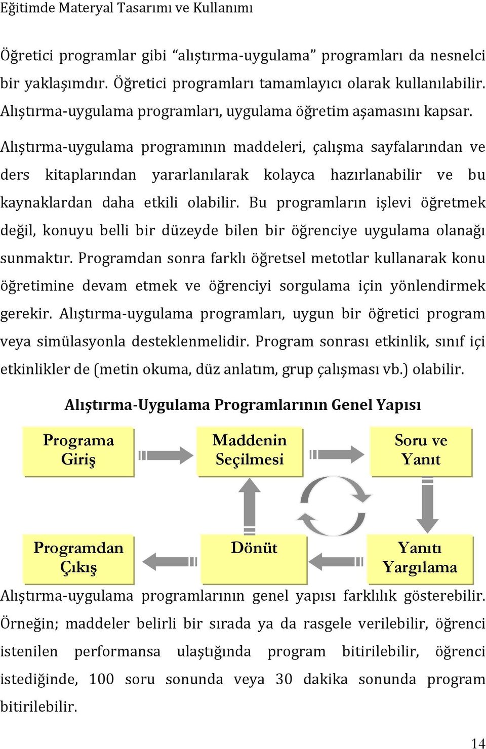 Alıştırma-uygulama programının maddeleri, çalışma sayfalarından ve ders kitaplarından yararlanılarak kolayca hazırlanabilir ve bu kaynaklardan daha etkili olabilir.