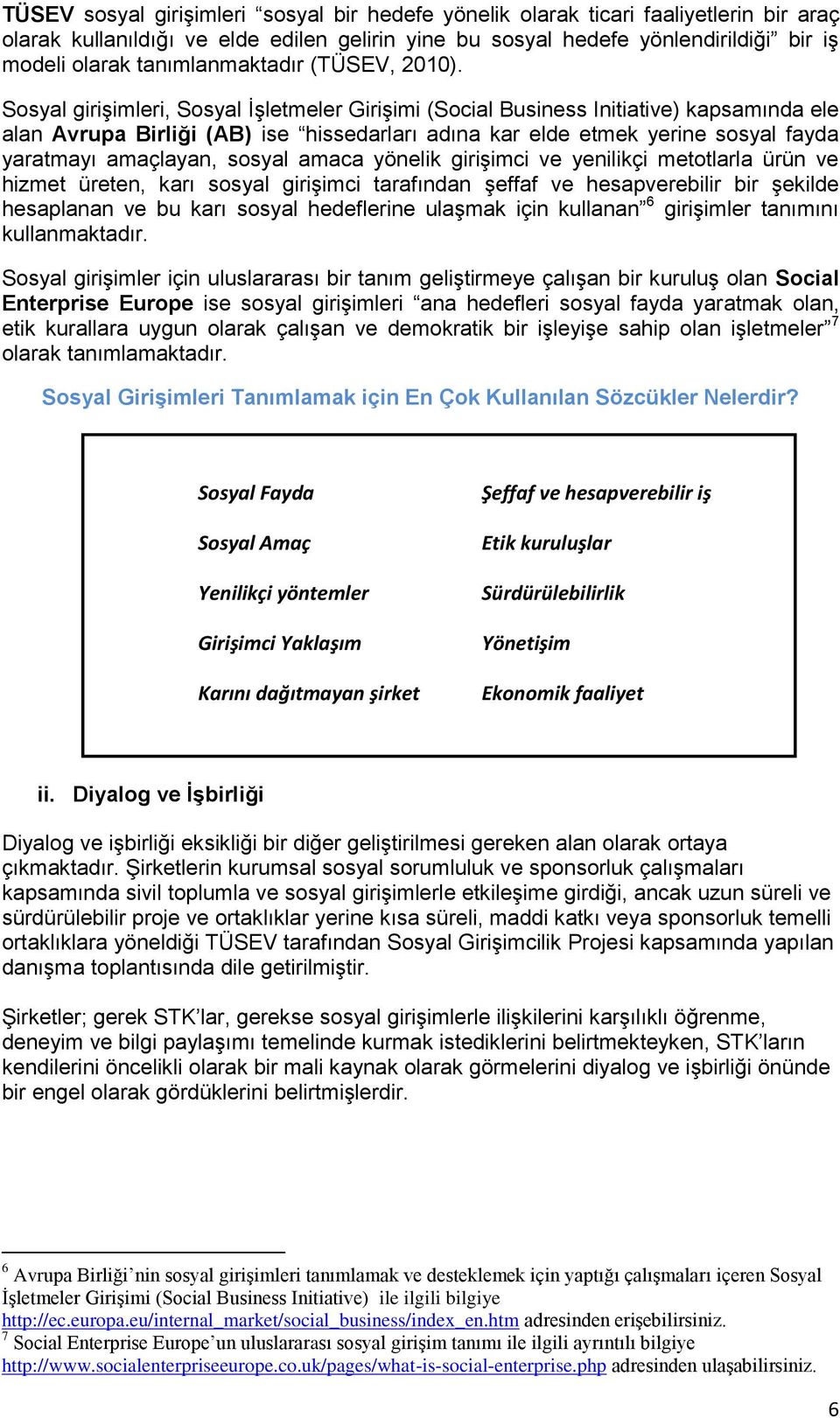 Sosyal girişimleri, Sosyal İşletmeler Girişimi (Social Business Initiative) kapsamında ele alan Avrupa Birliği (AB) ise hissedarları adına kar elde etmek yerine sosyal fayda yaratmayı amaçlayan,