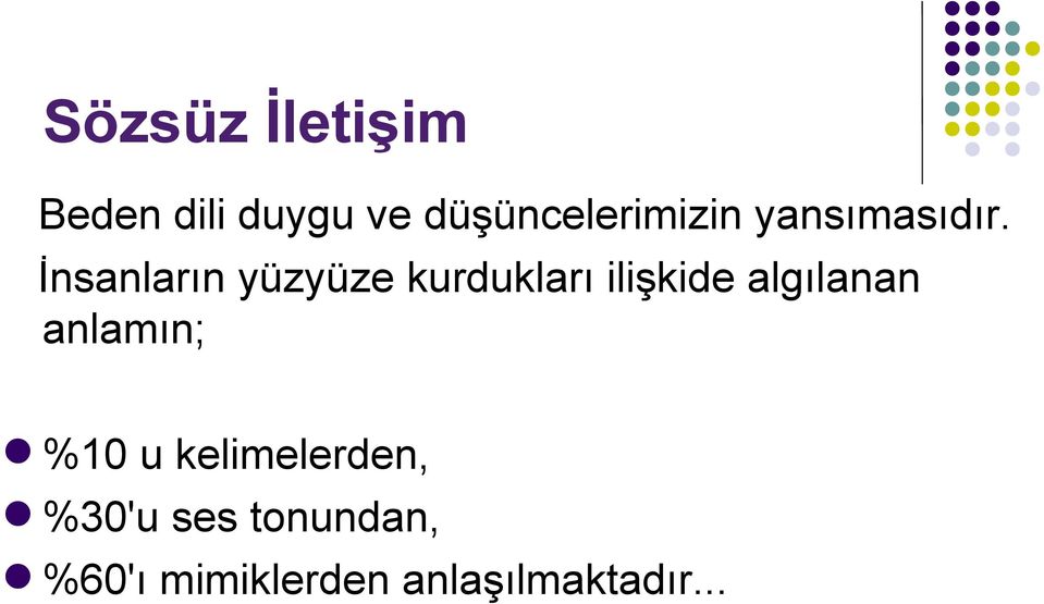 İnsanların yüzyüze kurdukları ilişkide algılanan