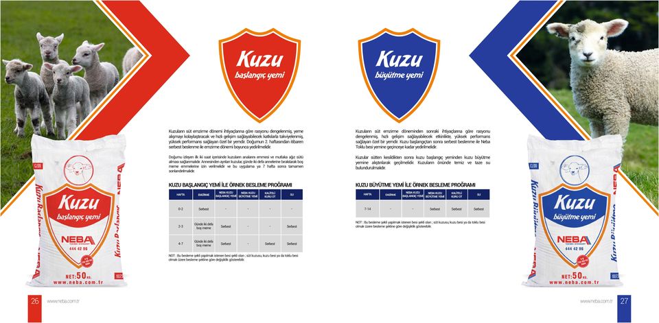 Kuzuların süt emzirme döneminden sonraki ihtiyaçlarına göre rasyonu dengelenmiş, hızlı gelişim sağlayabilecek etkinlikte, yüksek performans sağlayan özel bir yemdir.