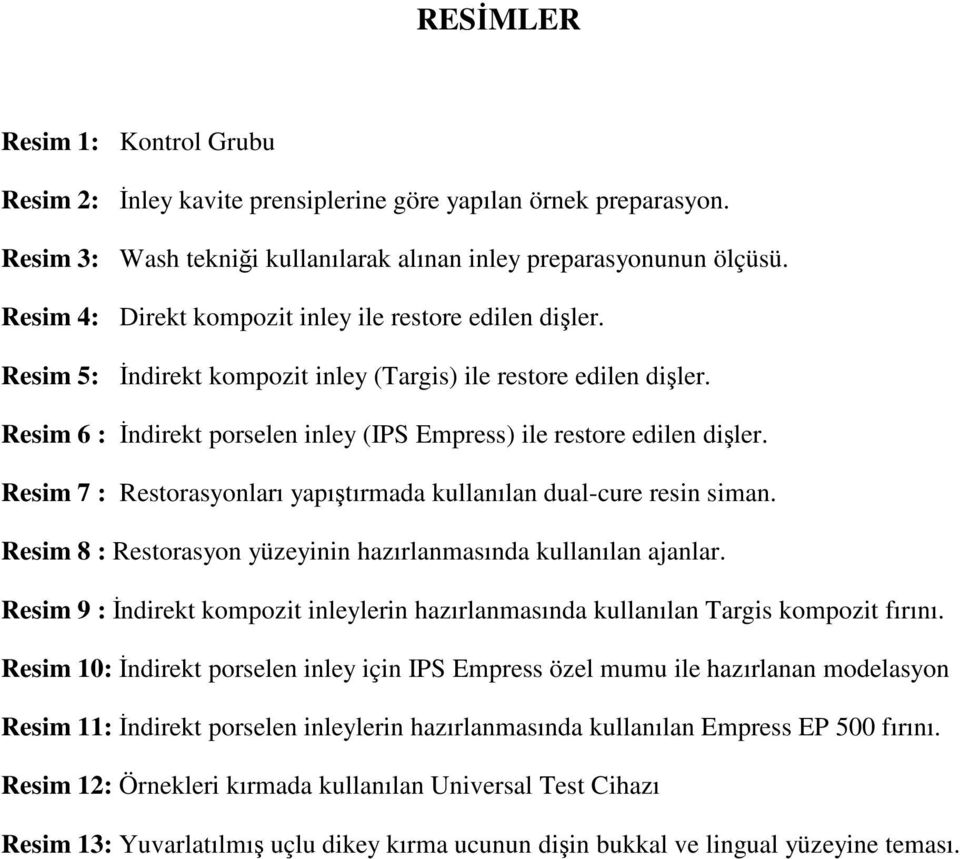 Resim 6 : İndirekt porselen inley (IPS Empress) ile restore edilen dişler. Resim 7 : Restorasyonları yapıştırmada kullanılan dual-cure resin siman.