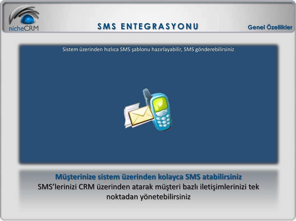 sistem üzerinden kolayca SMS atabilirsiniz SMS lerinizi CRM