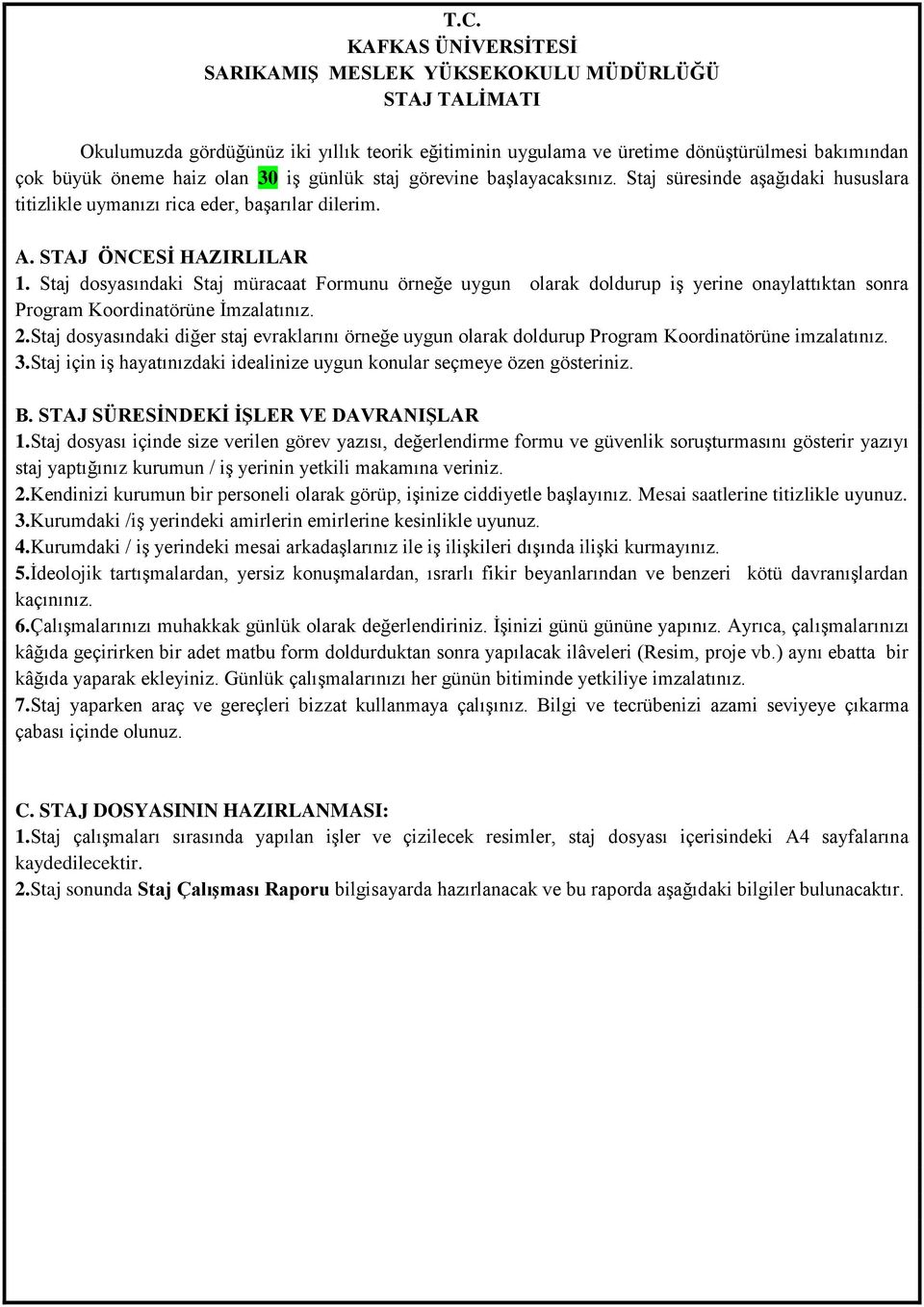 ÖĞRENCĠ STAJ DOSYASI - PDF Ücretsiz indirin