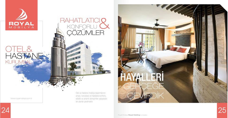 tr Otel ve Hastane mobilya tasarımlarının amacı, konuklara ve