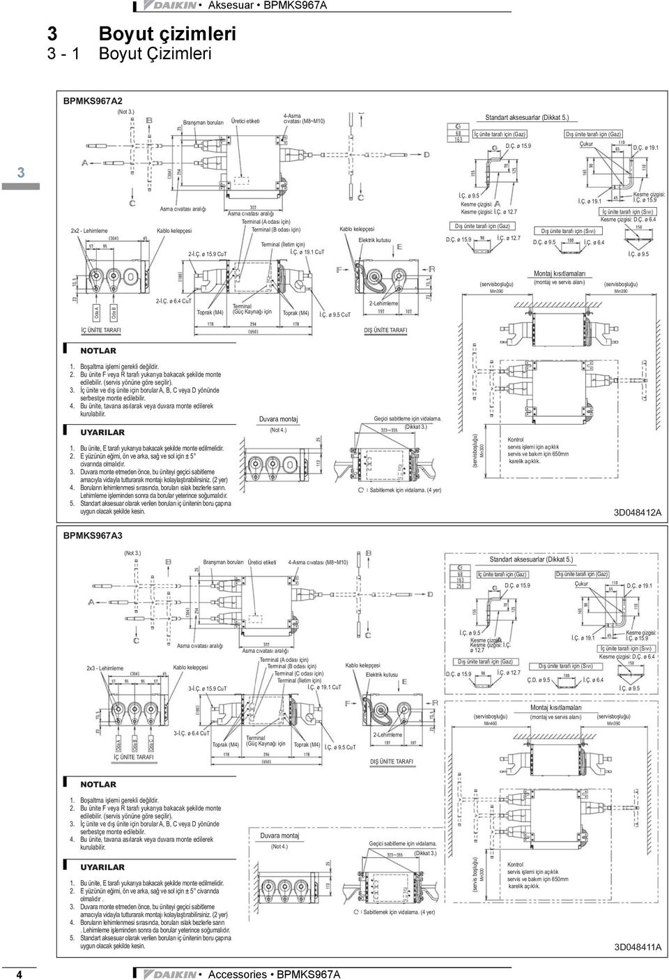 ) 3D048412A BPMKS967A3 (Not 3.) NOTLAR 1. 2. 3. 4. (Not 4.