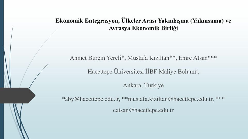 Hacettepe Üniversitesi İİBF Maliye Bölümü, Ankara, Türkiye