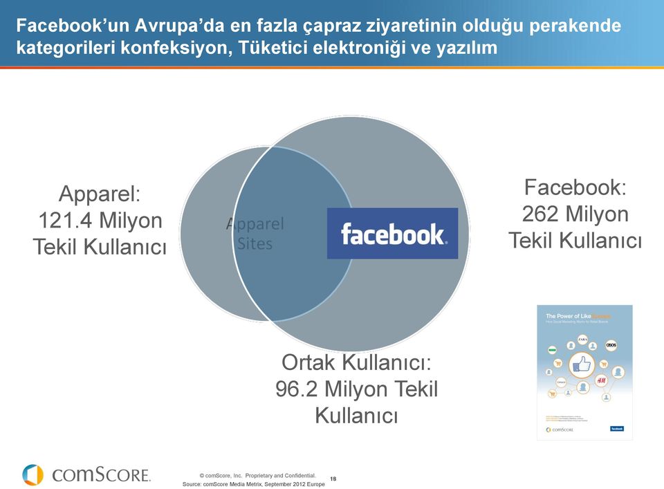 4 Milyon Tekil Kullanıcı Facebook: 262 Milyon Tekil Kullanıcı Ortak