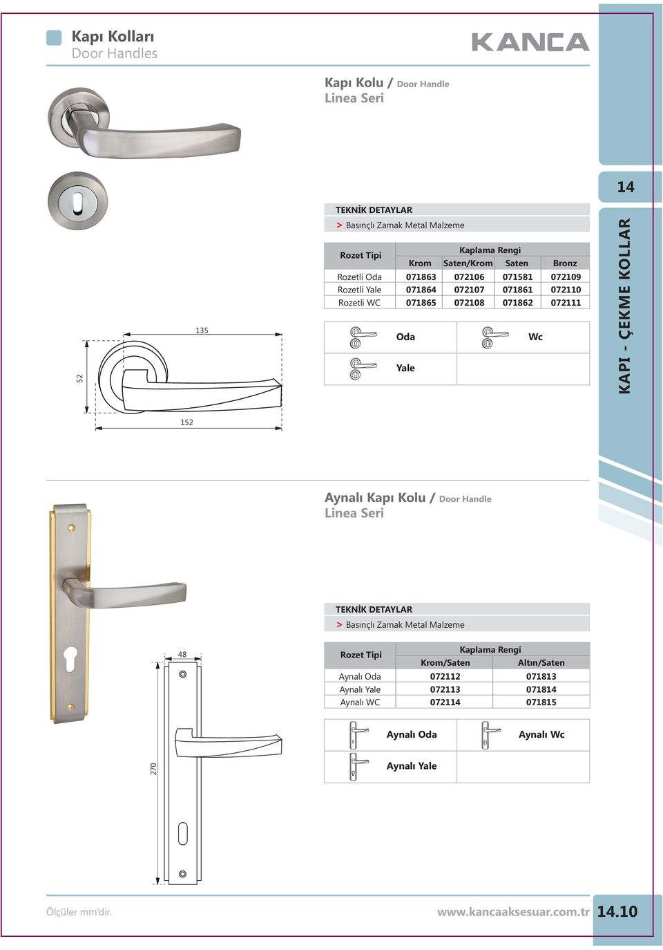 Yale Wc 152 Aynalı Linea Seri > Basınçlı Zamak Metal Malzeme 48 Aynalı Aynalı WC Krom/Saten