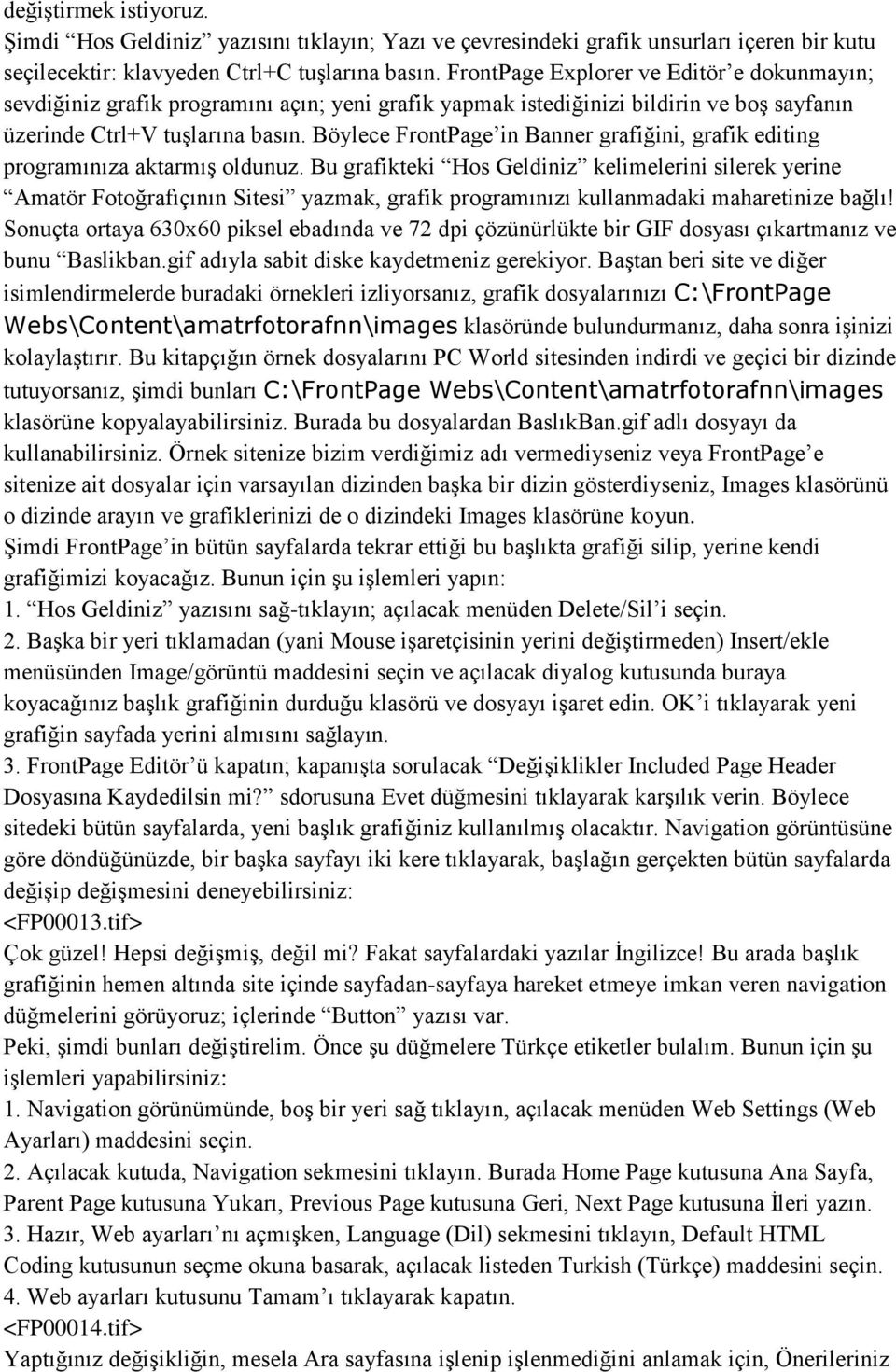 Böylece FrontPage in Banner grafiğini, grafik editing programınıza aktarmış oldunuz.