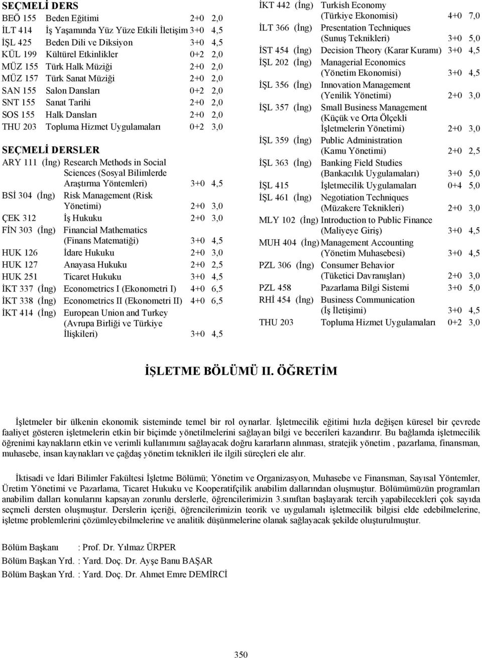 (İng) Research Methods in Social Sciences (Sosyal Bilimlerde Araştırma Yöntemleri) 3+0 4,5 BSİ 304 (İng) Risk Management (Risk Yönetimi) 2+0 3,0 ÇEK 312 İş Hukuku 2+0 3,0 FİN 303 (İng) Financial