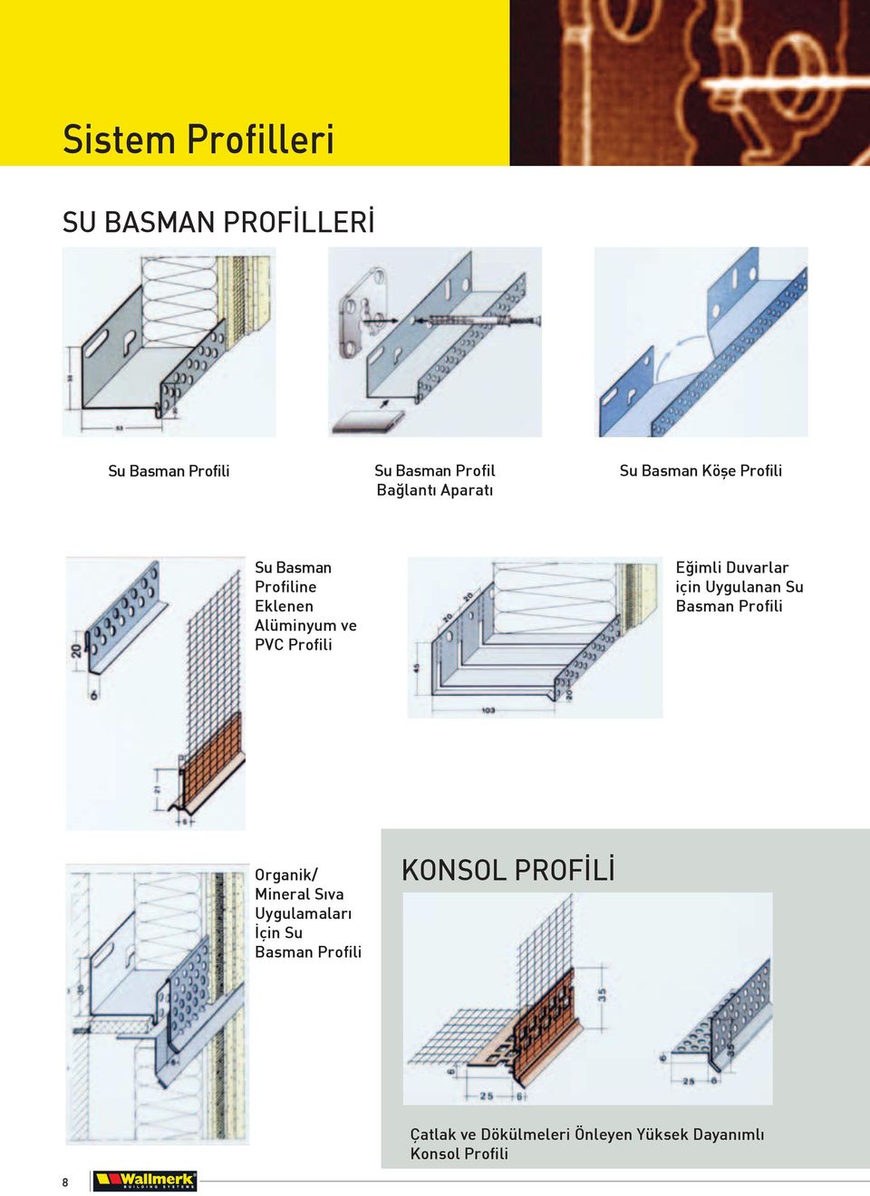 Eğimli Duvarlar için Uygulanan Su Basman Profili Organik/ Mineral Sıva Uygulamaları