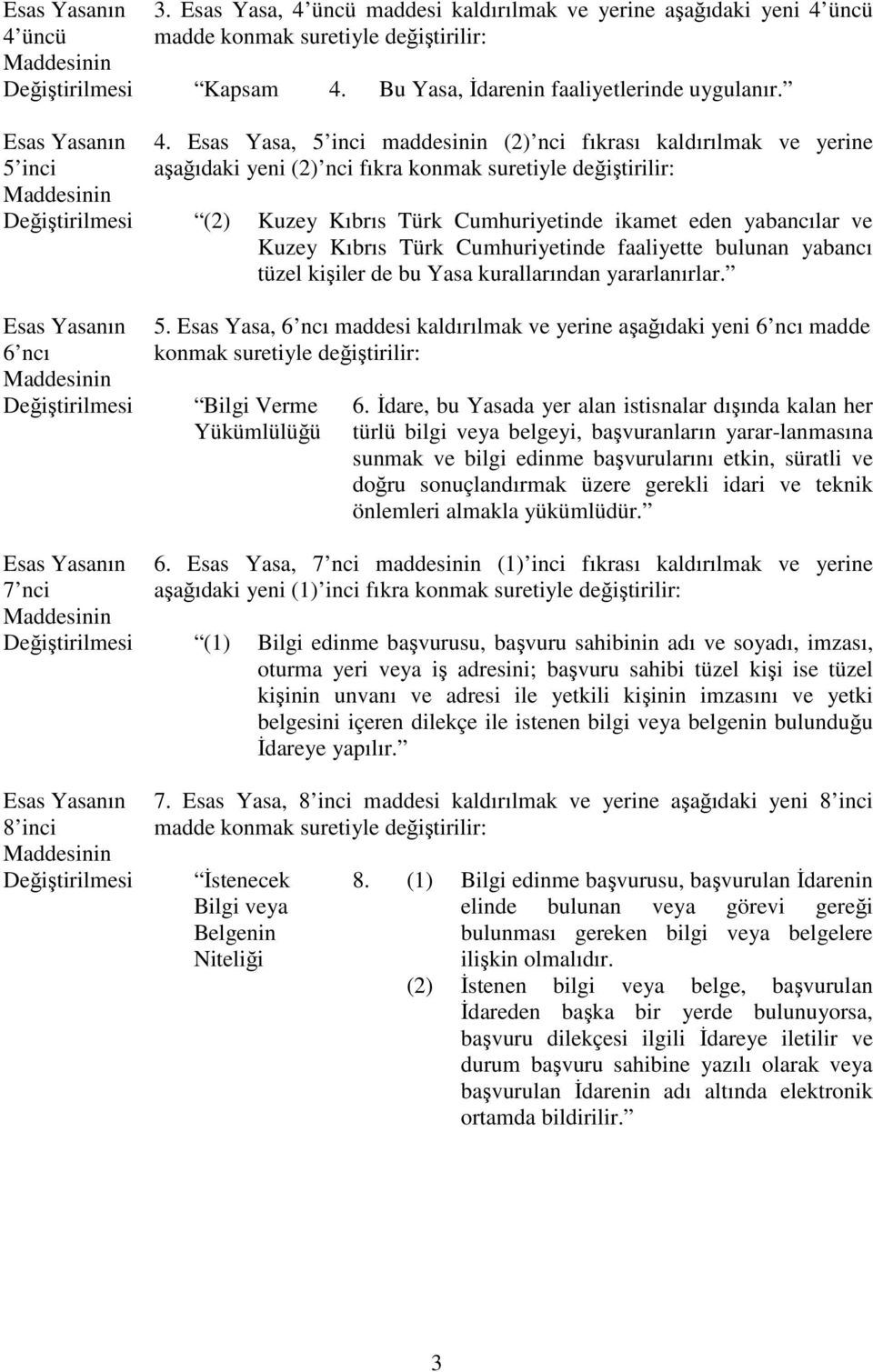 Kıbrıs Türk Cumhuriyetinde faaliyette bulunan yabancı tüzel kişiler de bu Yasa kurallarından yararlanırlar. 6 ncı 5.