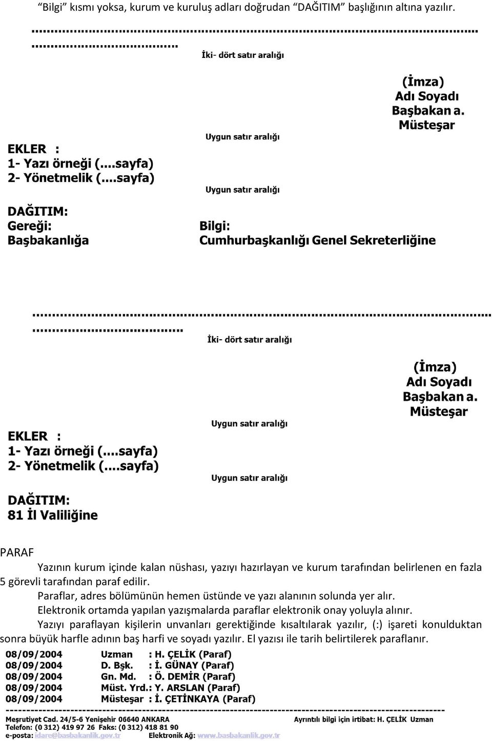 Paraflar, adres bölümünün hemen üstünde ve yazı alanının solunda yer alır.