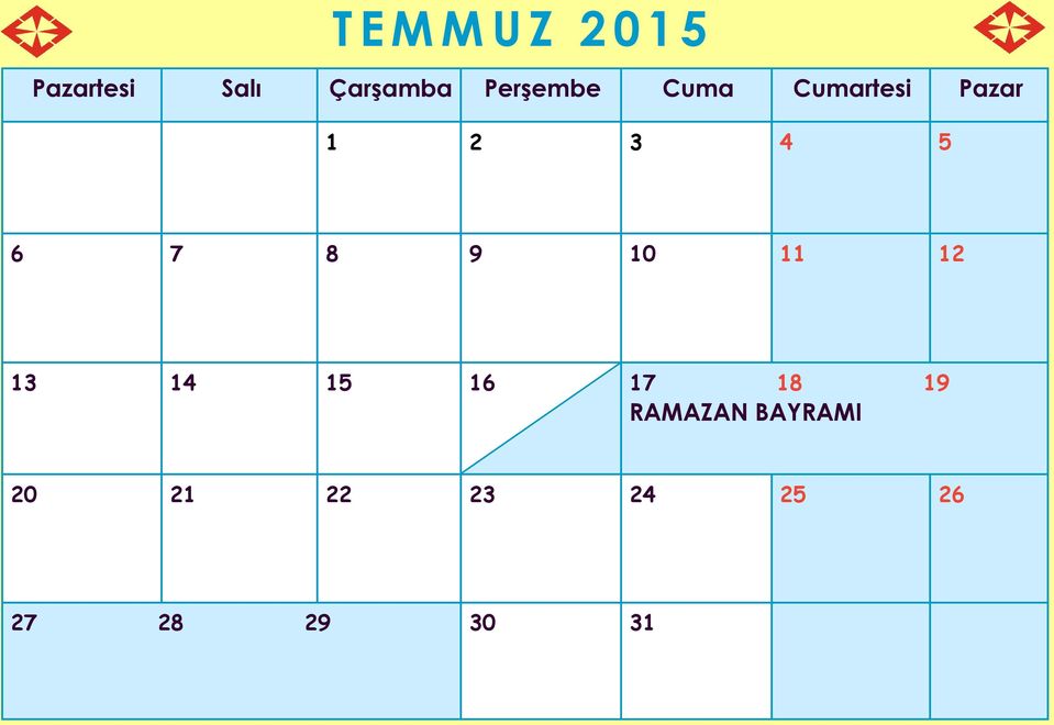 17 18 19 RAMAZAN BAYRAMI 20