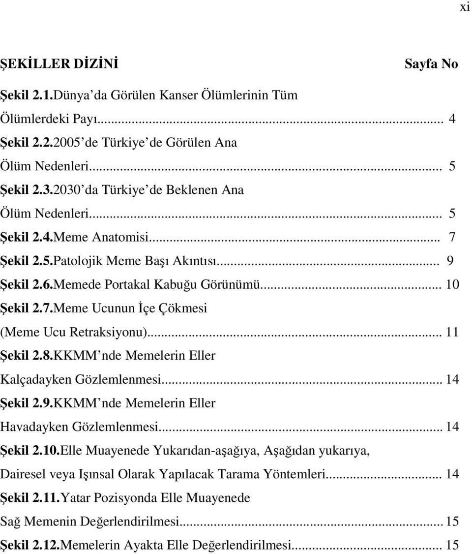 .. 11 Şekil 2.8.KKMM nde Memelerin Eller Kalçadayken Gözlemlenmesi... 14 Şekil 2.9.KKMM nde Memelerin Eller Havadayken Gözlemlenmesi... 14 Şekil 2.10.