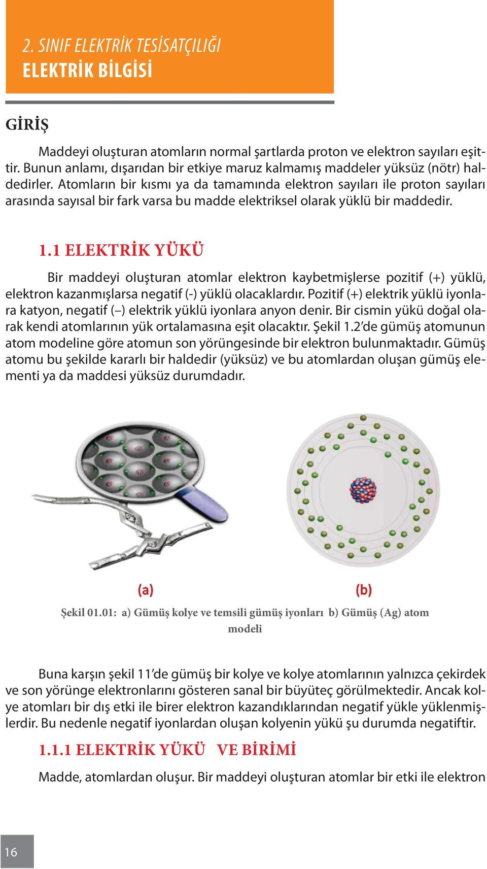 1 Elektrik Yükü Bir maddeyi oluşturan atomlar elektron kaybetmişlerse pozitif (+) yüklü, elektron kazanmışlarsa negatif (-) yüklü olacaklardır.