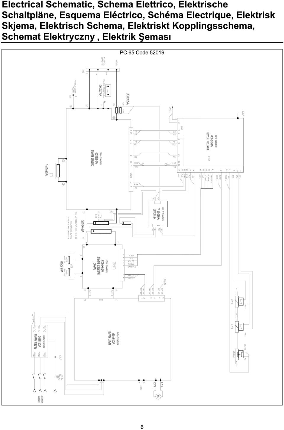 W1820504 EW9001 INVERTER BOARD W05X0626 (SCHEMATIC: 94027) FILTER BOARD W0518500