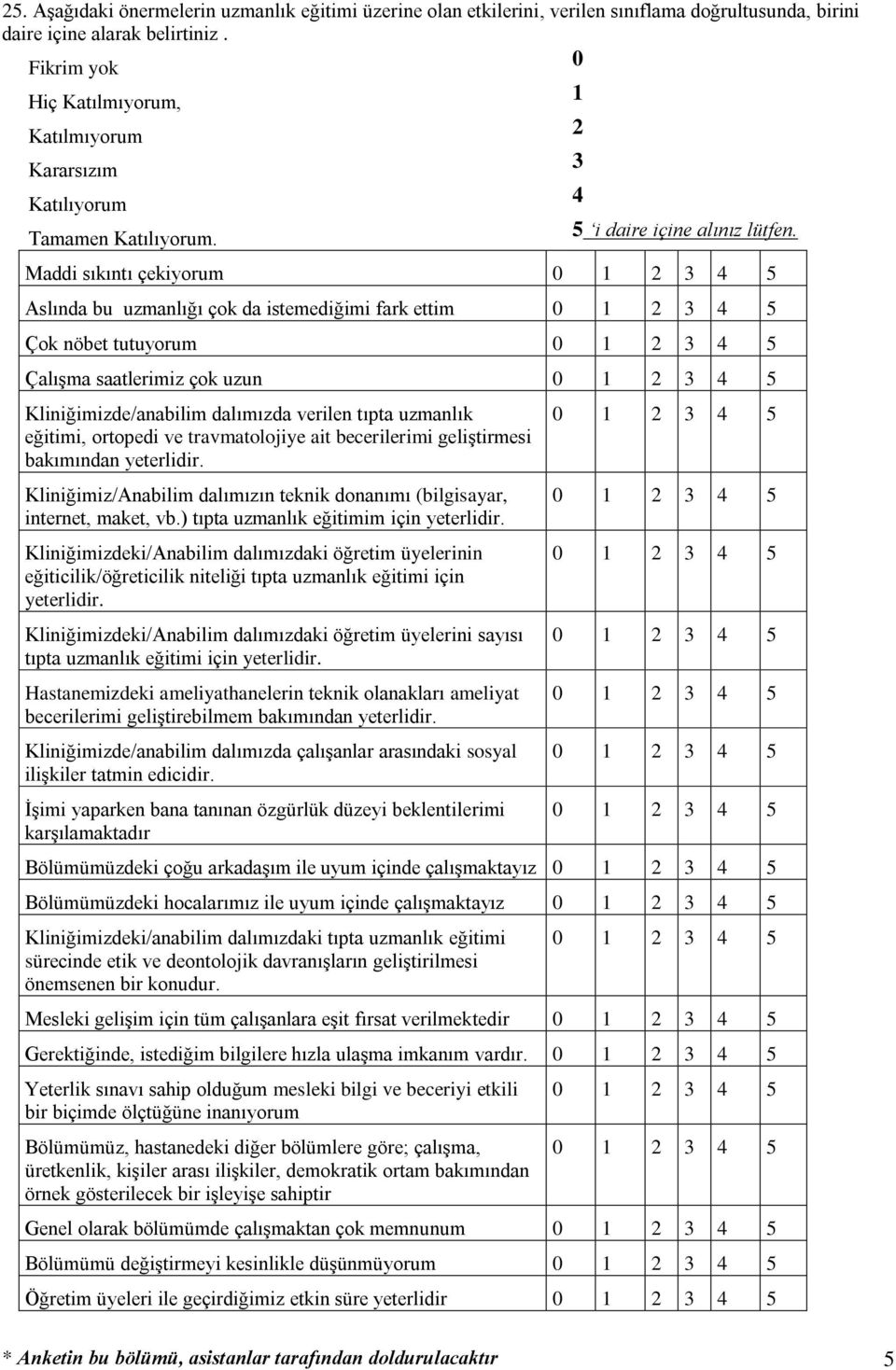 Maddi sıkıntı çekiyorum Aslında bu uzmanlığı çok da istemediğimi fark ettim Çok nöbet tutuyorum Çalışma saatlerimiz çok uzun Kliniğimizde/anabilim dalımızda verilen tıpta uzmanlık eğitimi, ortopedi