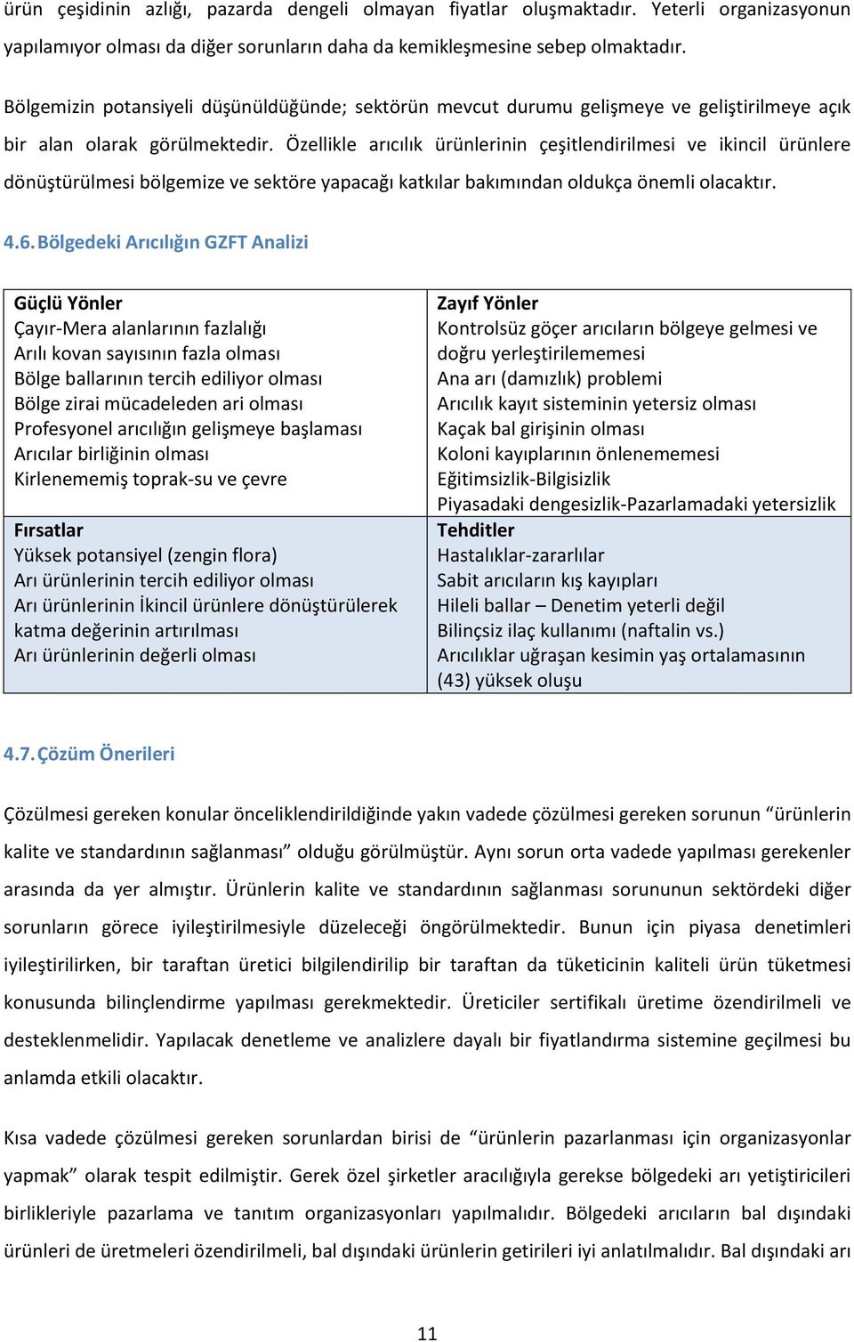 Özellikle arıcılık ürünlerinin çeşitlendirilmesi ve ikincil ürünlere dönüştürülmesi bölgemize ve sektöre yapacağı katkılar bakımından oldukça önemli olacaktır. 4.6.