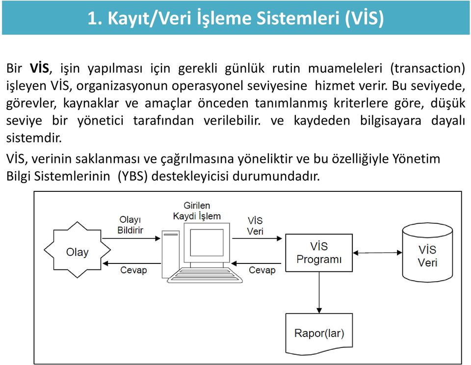 Bu seviyede, görevler, kaynaklar ve amaçlar önceden tanımlanmış kriterlere göre, düşük seviye bir yönetici tarafından