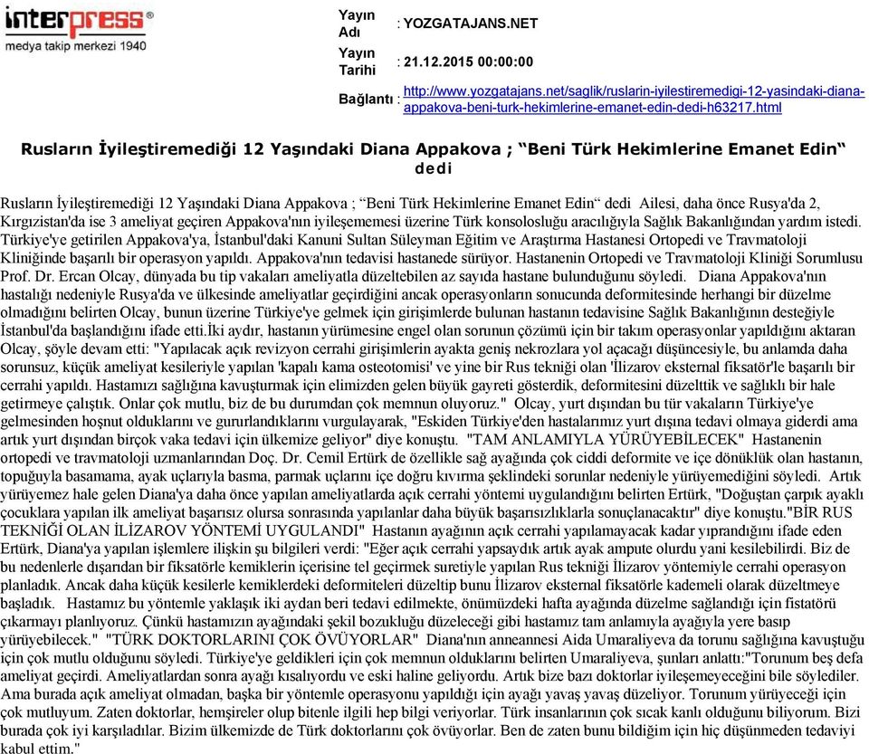 html Rusların İyileştiremediği 12 Yaşındaki Diana Appakova ; Beni Türk Hekimlerine Emanet Edin dedi Rusların İyileştiremediği 12 Yaşındaki Diana Appakova ; Beni Türk Hekimlerine Emanet Edin dedi