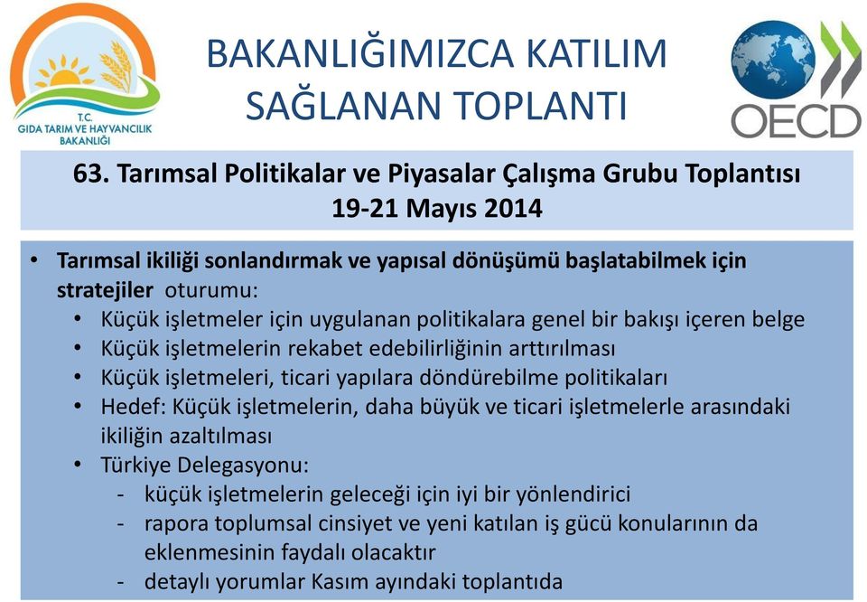 işletmeler için uygulanan politikalara genel bir bakışı içeren belge Küçük işletmelerin rekabet edebilirliğinin arttırılması Küçük işletmeleri, ticari yapılara döndürebilme