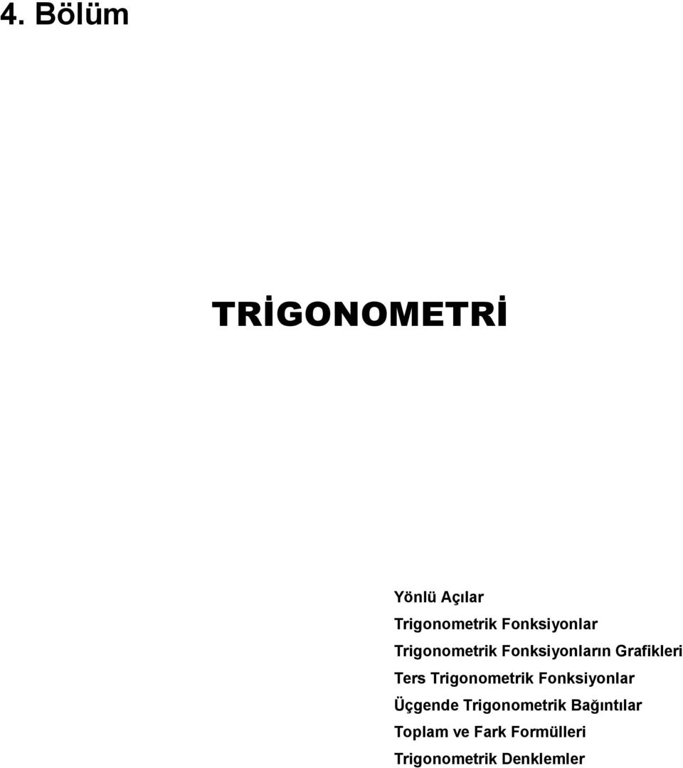 Ters Trigonometrik Fonksiyonlar Üçgende Trigonometrik