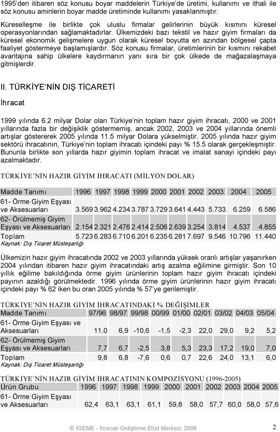 Ülkemizdeki bazı tekstil ve hazır giyim firmaları da küresel ekonomik gelişmelere uygun olarak küresel boyutta en azından bölgesel çapta faaliyet göstermeye başlamışlardır.