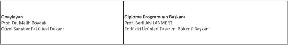 Dekanı Diploma Programının Başkanı Prof.