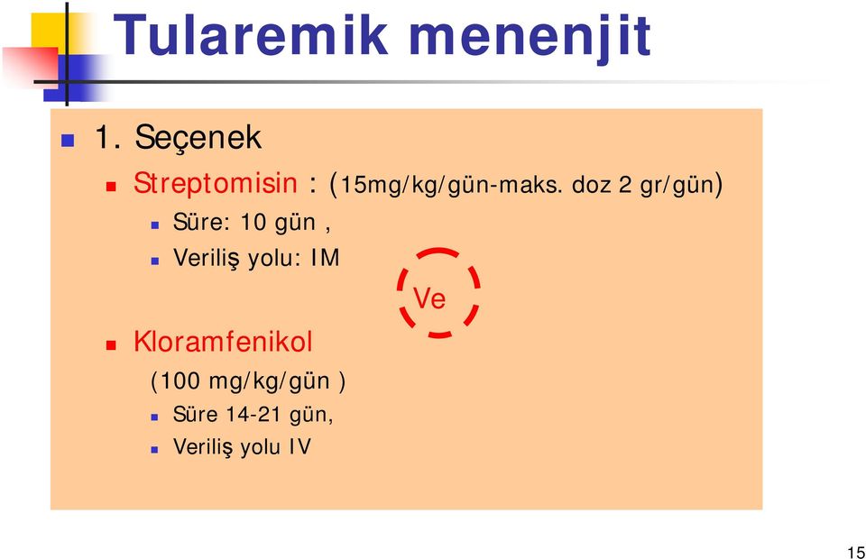 doz 2 gr/gün) Süre: 10 gün, Veriliş yolu: IM