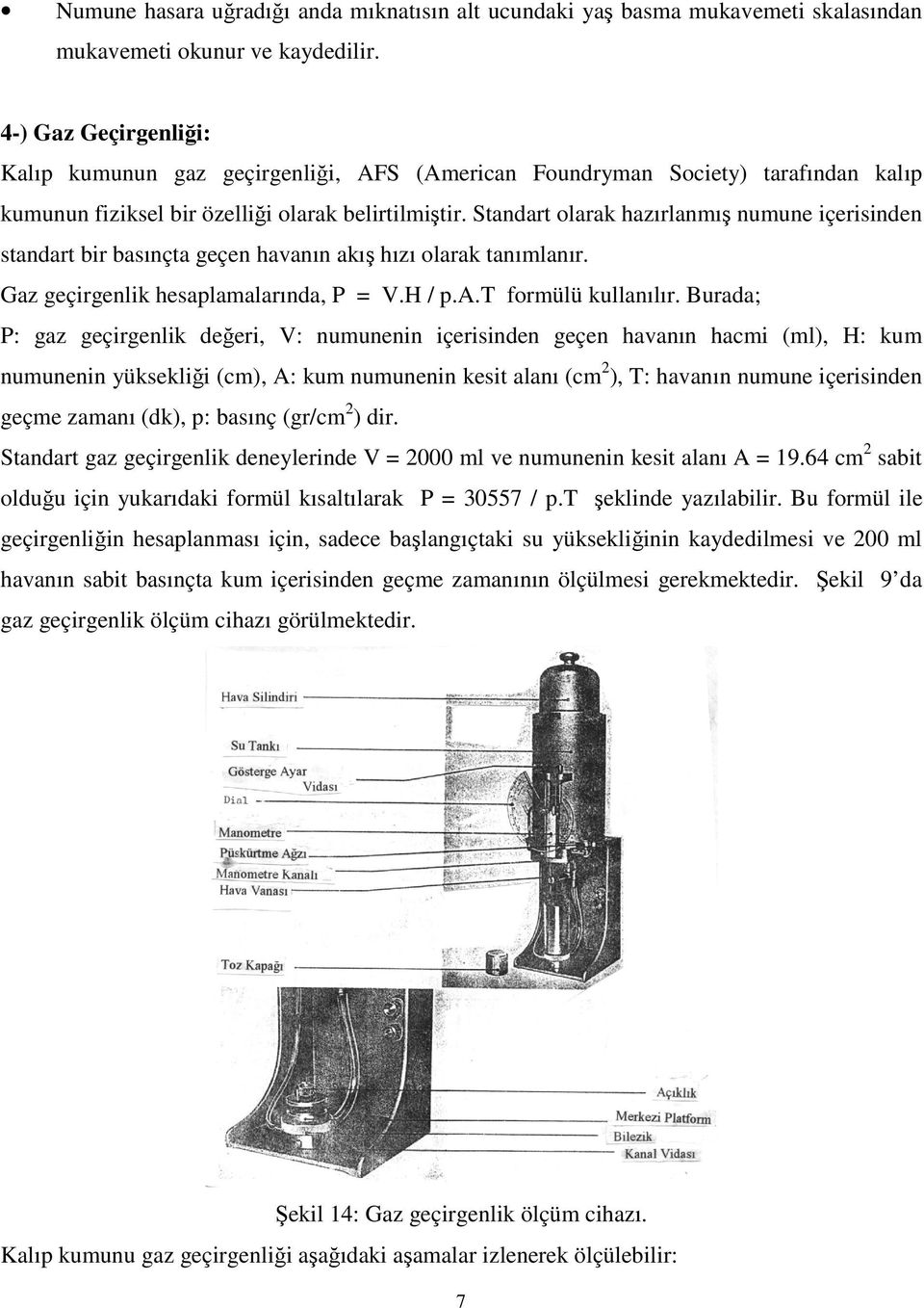 Standart olarak hazırlanmış numune içerisinden standart bir basınçta geçen havanın akış hızı olarak tanımlanır. Gaz geçirgenlik hesaplamalarında, P = V.H / p.a.t formülü kullanılır.