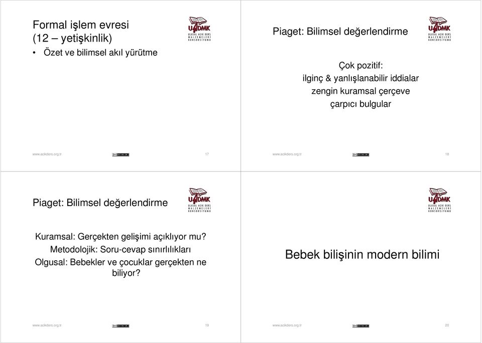 Piaget: Bilimsel değerlendirme Kuramsal: Gerçekten gelişimi açıklıyor mu?