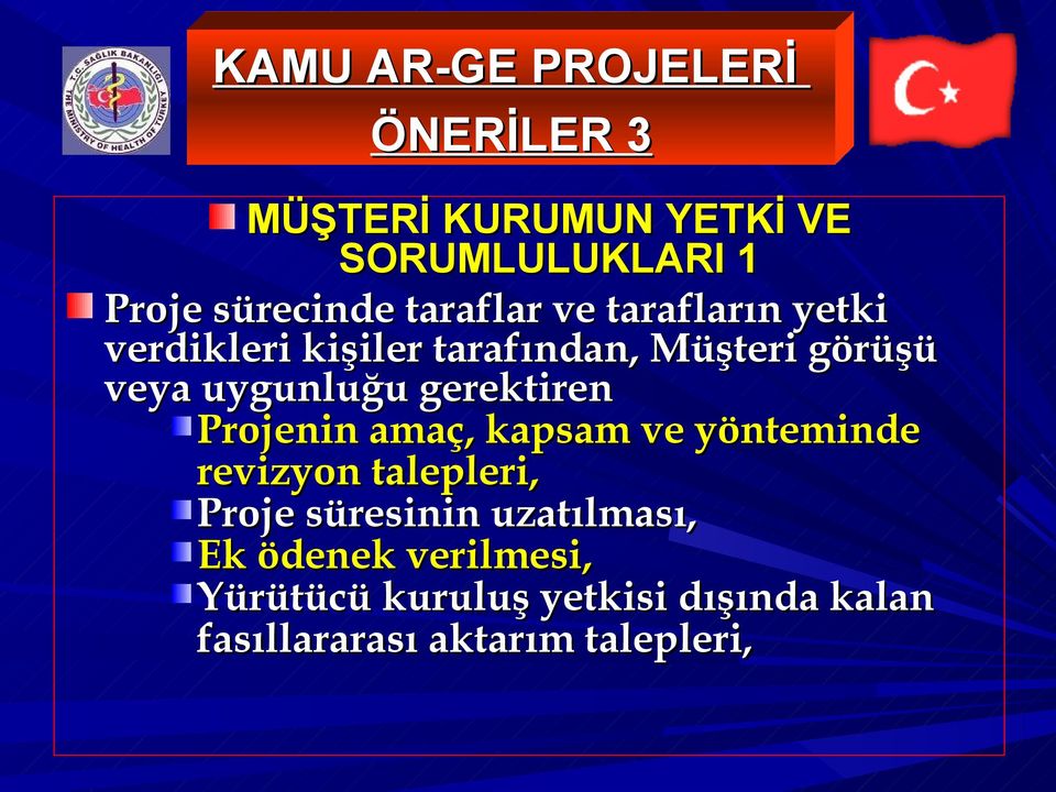 gerektiren Projenin amaç, kapsam ve yönteminde revizyon talepleri, Proje süresinin