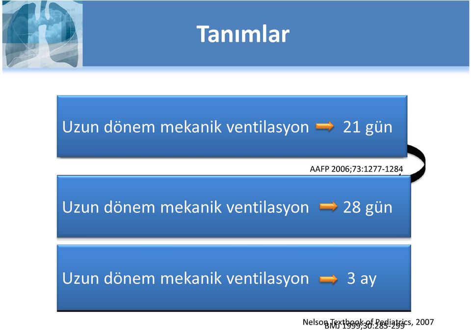 ağrısı, somnolans Kan gazında uyanıkken PaCO 2 45 mmhg Uykuda Uzun dönem nabız oksimetrede mekanik ventilasyon SpO 2