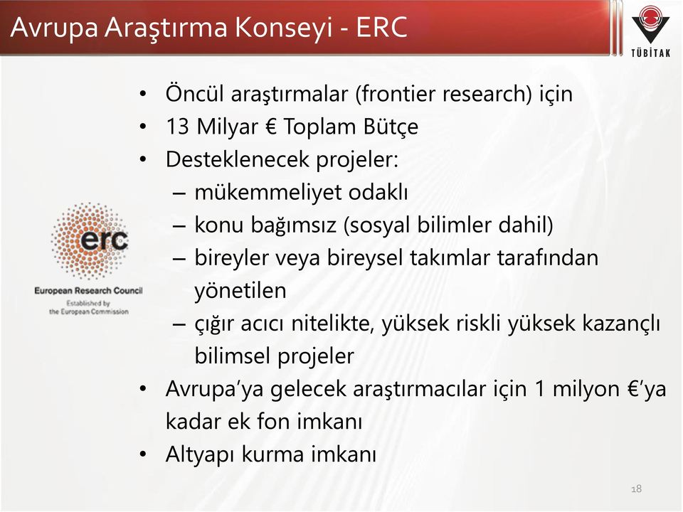 bireysel takımlar tarafından yönetilen çığır acıcı nitelikte, yüksek riskli yüksek kazançlı