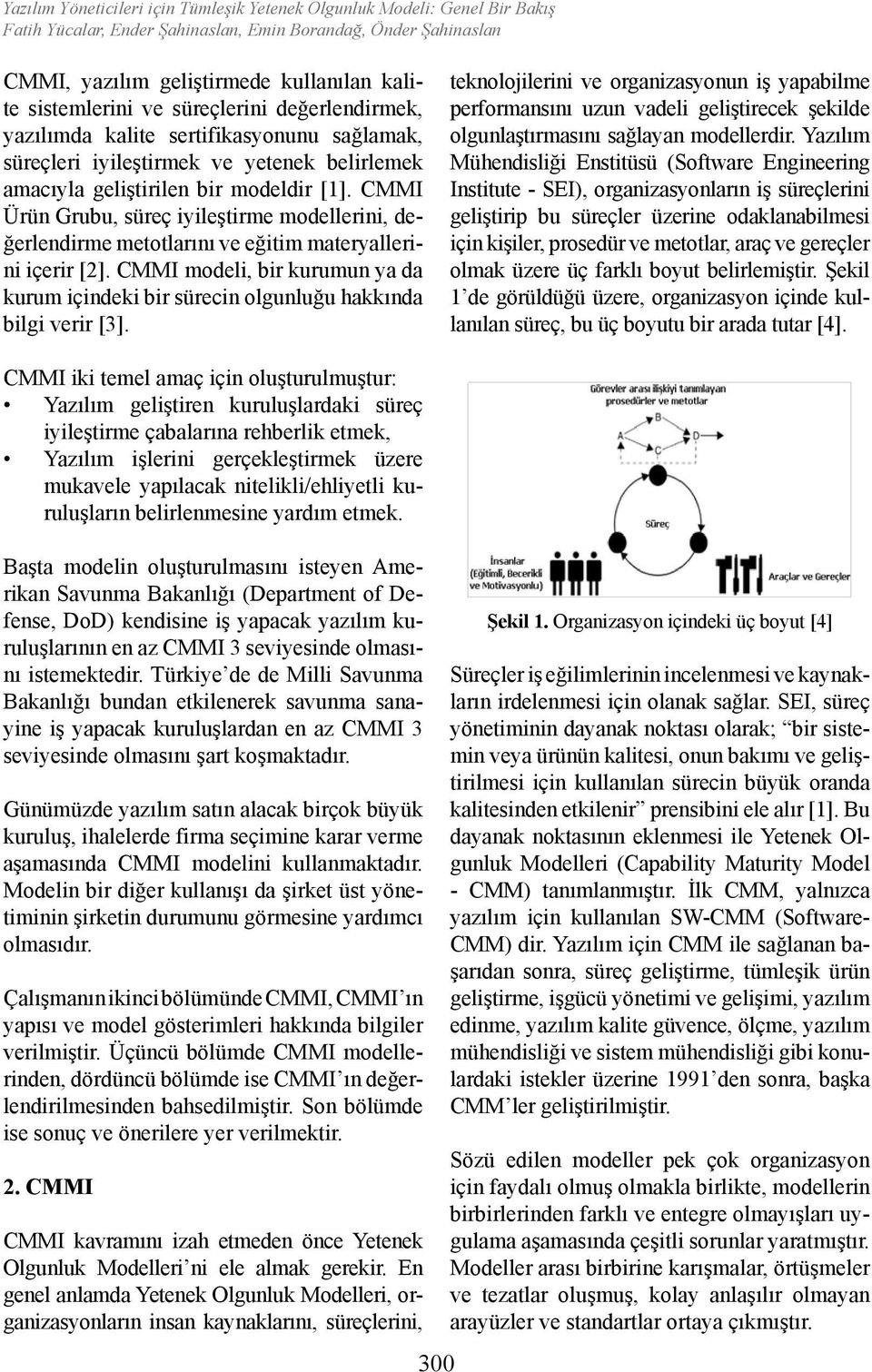 CMMI Ürün Grubu, süreç iyileştirme modellerini, değerlendirme metotlarını ve eğitim materyallerini içerir [2].