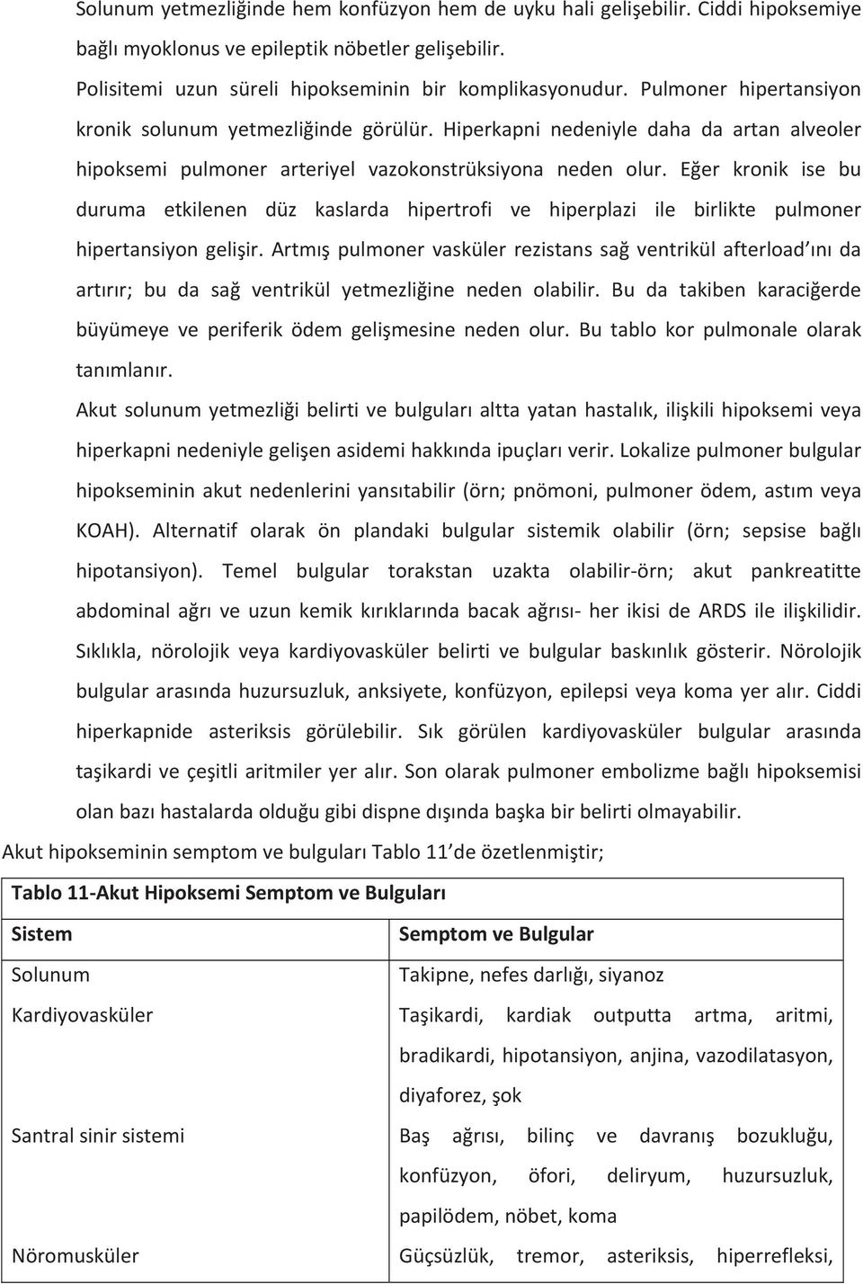 Eğer kronik ise bu duruma etkilenen düz kaslarda hipertrofi ve hiperplazi ile birlikte pulmoner hipertansiyon gelişir.